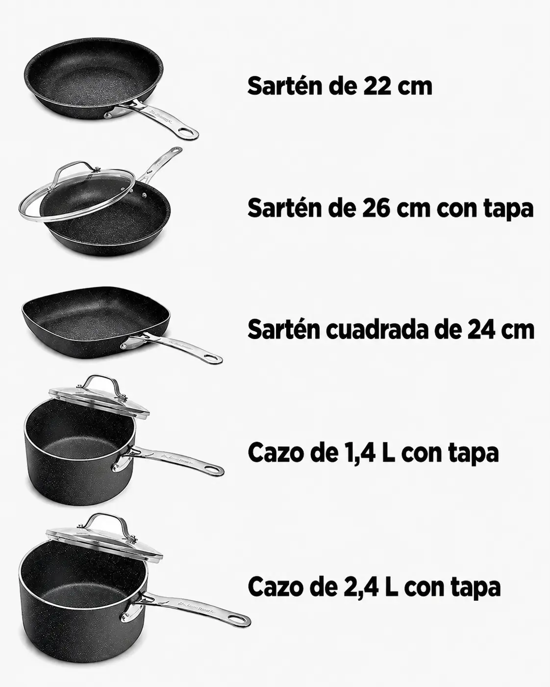 Granitestone set de cocina para cocinar, hornear y freír — imagen 5