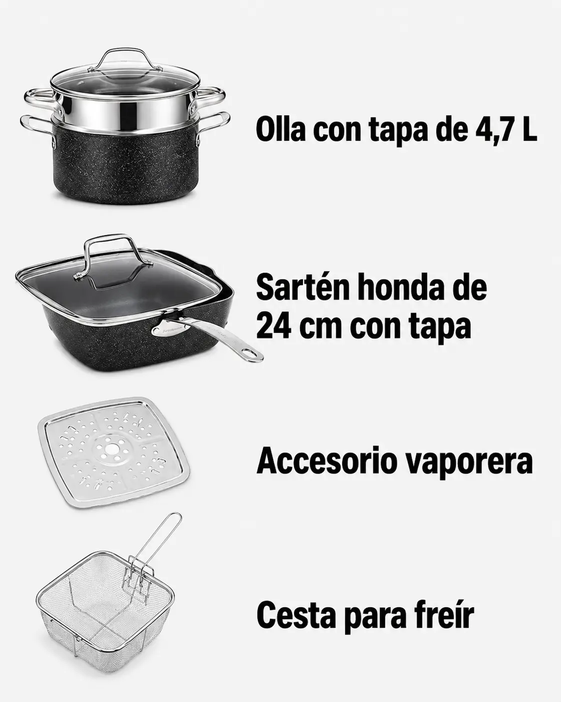 Granitestone set de cocina para cocinar, hornear y freír — imagen 6